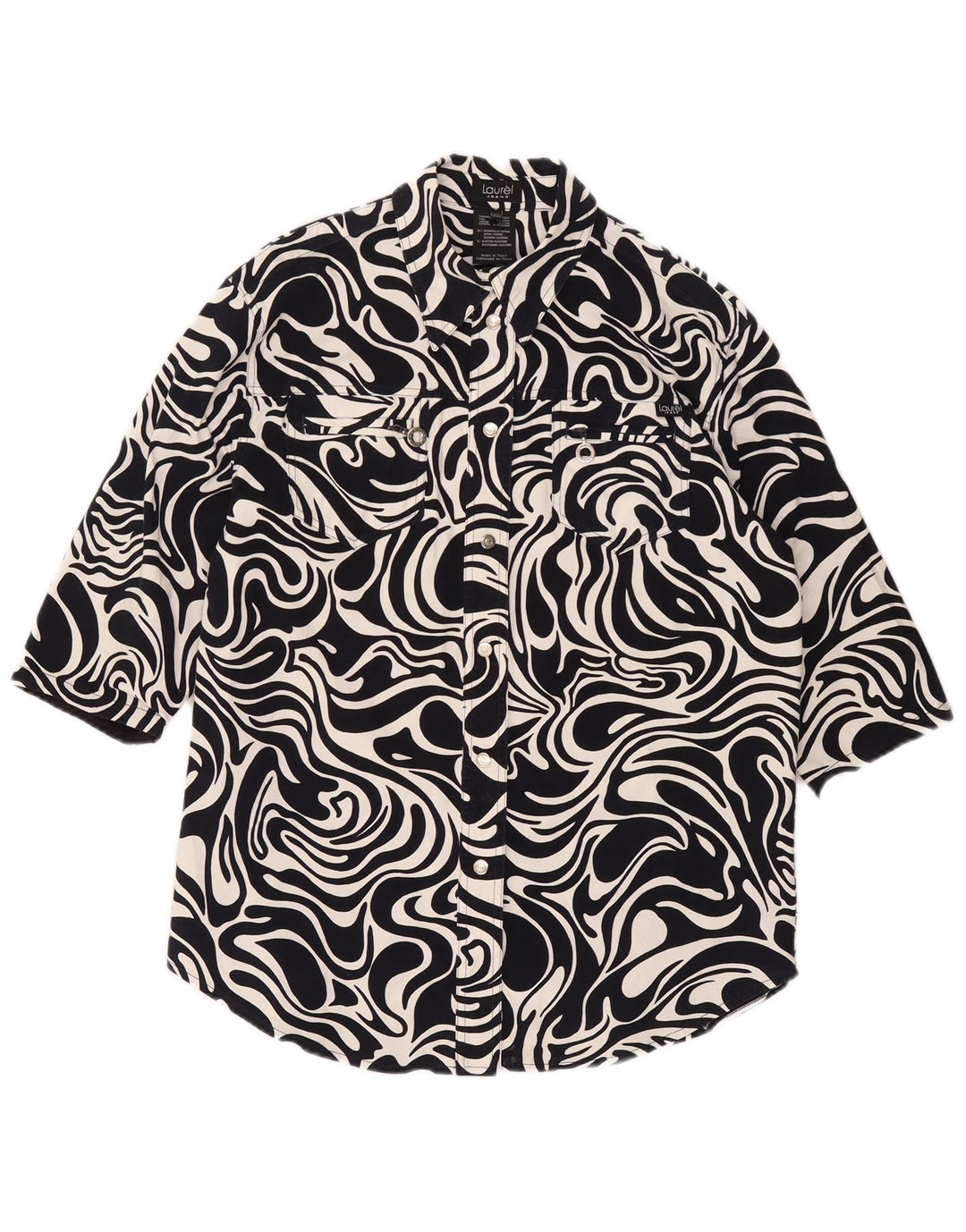 Camicia overshirt da donna a mezza manica Laurel IT 42 Blu navy medio geometrico
