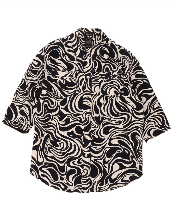 Camicia overshirt da donna a mezza manica Laurel IT 42 Blu navy medio geometrico