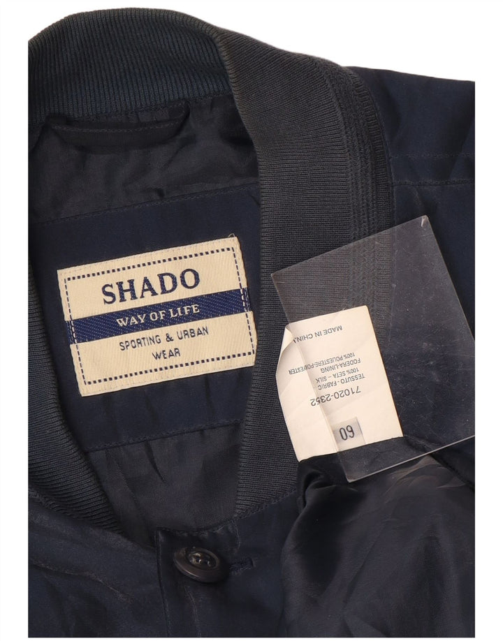 Giubbotto bomber da uomo Shado IT 60 5XL Blu Navy Seta