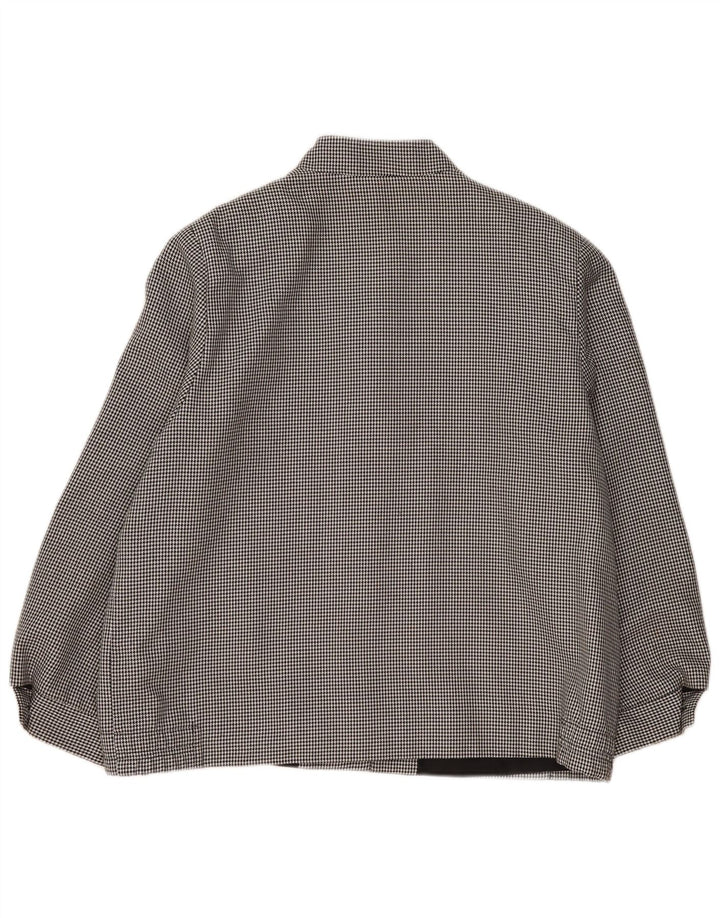 Giubbotto bomber da donna vintage UK 20 2XL poliestere pied de poule nero