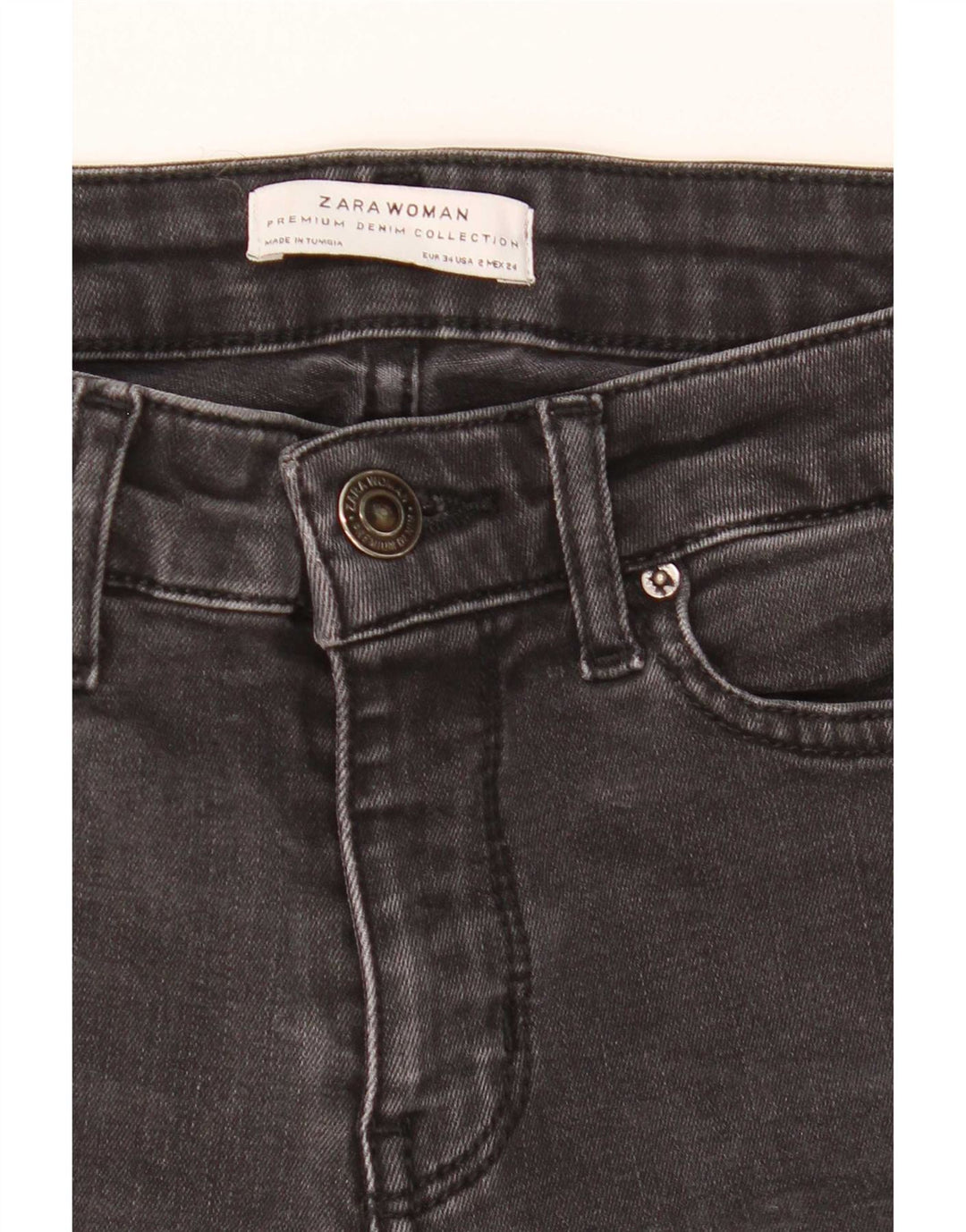 Jeans svasati da donna Zara EU 34 2XS W24 L31 Grigio