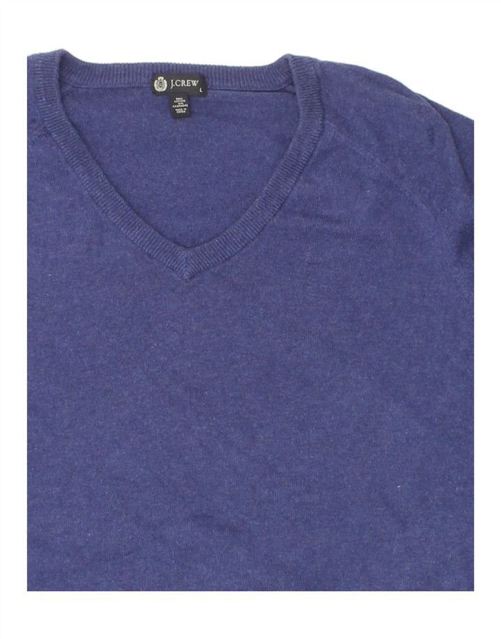 J. CREW Mens V-Neck Jumper Sweater Large Purple Cotton Vintage J. Crew and Second-Hand J. Crew from Messina Hembry 