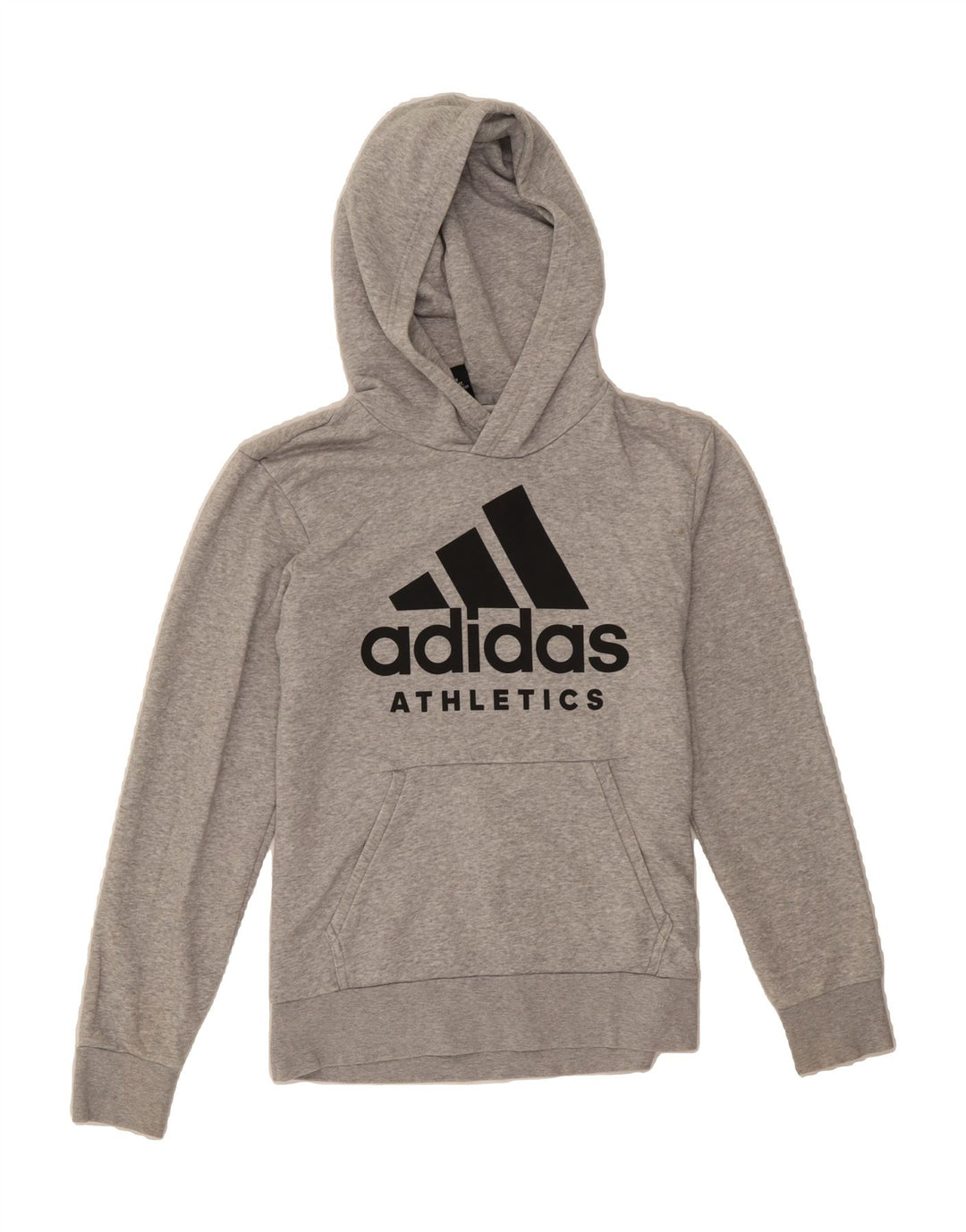 ADIDAS Womens Graphic Hoodie Jumper UK 12 Medium Grey Vintage Adidas and Second-Hand Adidas from Messina Hembry 