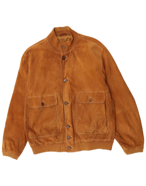 Giubbotto bomber in pelle scamosciata da uomo Gimo UK 40 grande in pelle beige