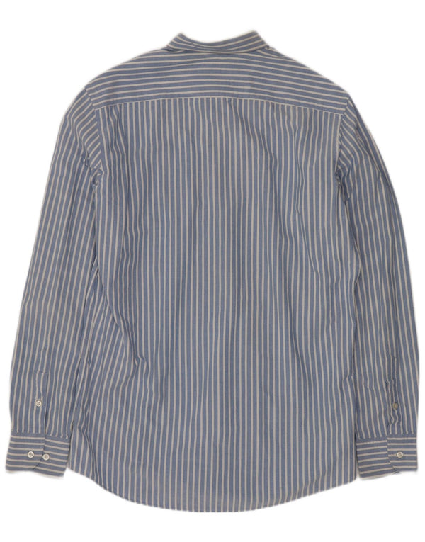 Camicia Uomo Massimo Dutti Cotone Rigato Blu Medio