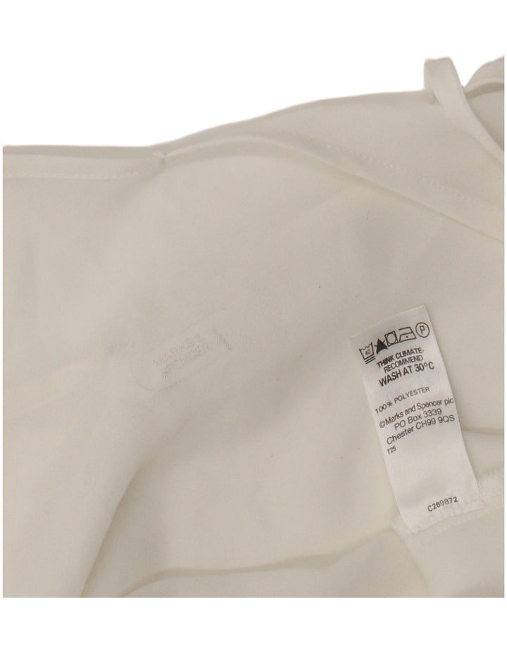Canottiera trasparente da donna Marks & Spencer UK 12 poliestere bianco medio