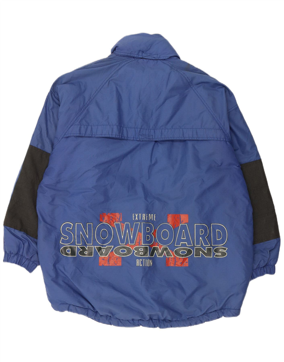 Giacca da sci pullover con grafica vintage da uomo UK 42 XL blu poliammide