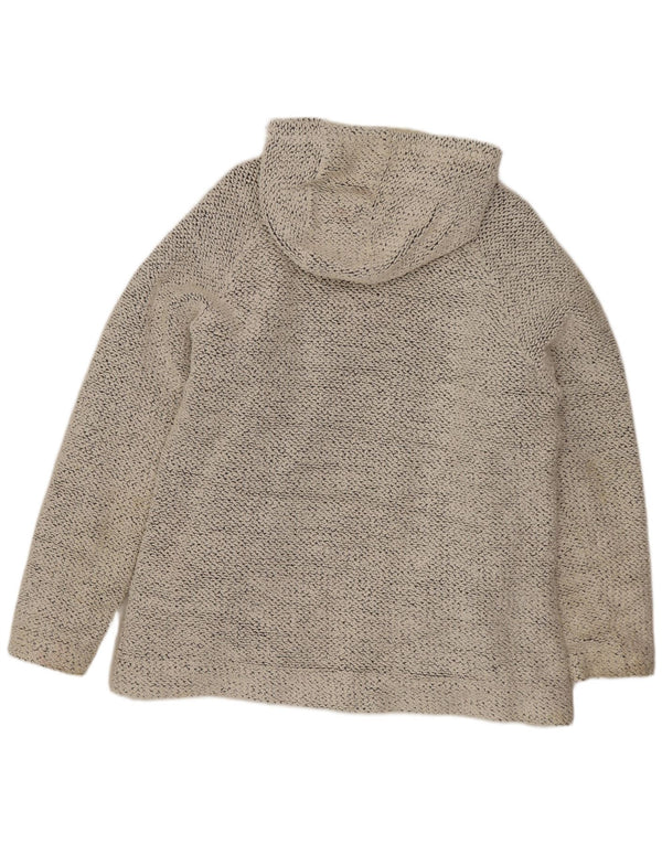 WEIRD FISH Maglione con cappuccio e zip da donna UK 18 XL Cotone grigio