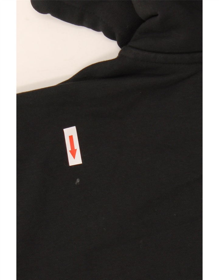 Felpa con cappuccio con zip grafica Adidas da uomo grande nera
