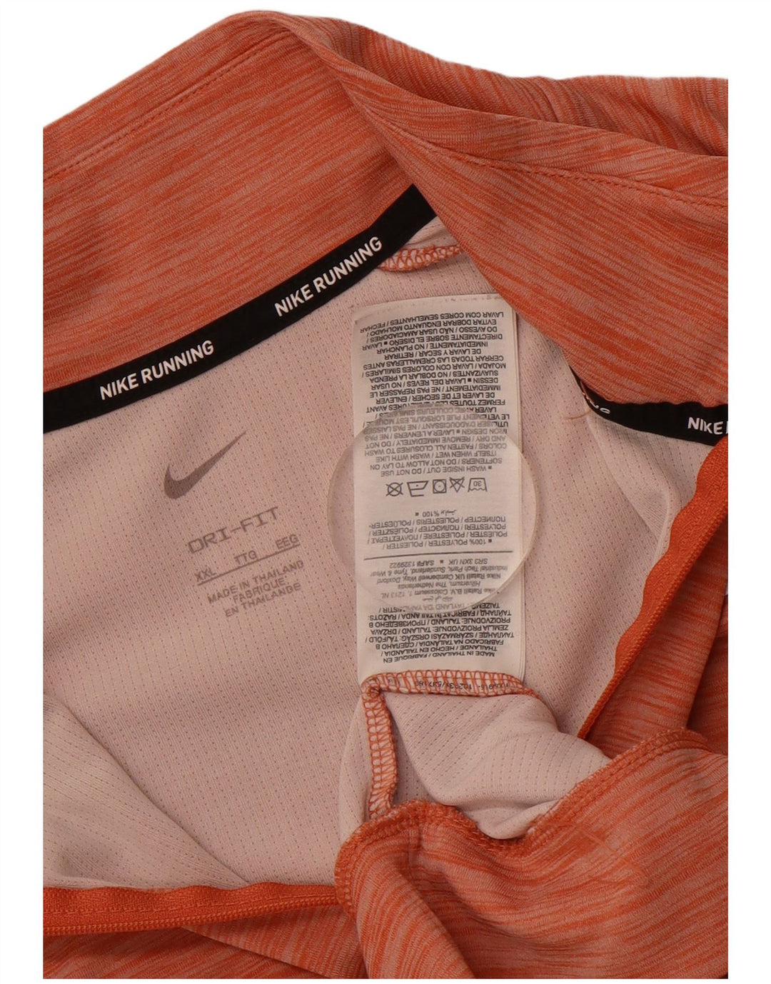 NIKE Womens Dri Fit Pullover Tracksuit Top UK 20 2XL Orange Flecked