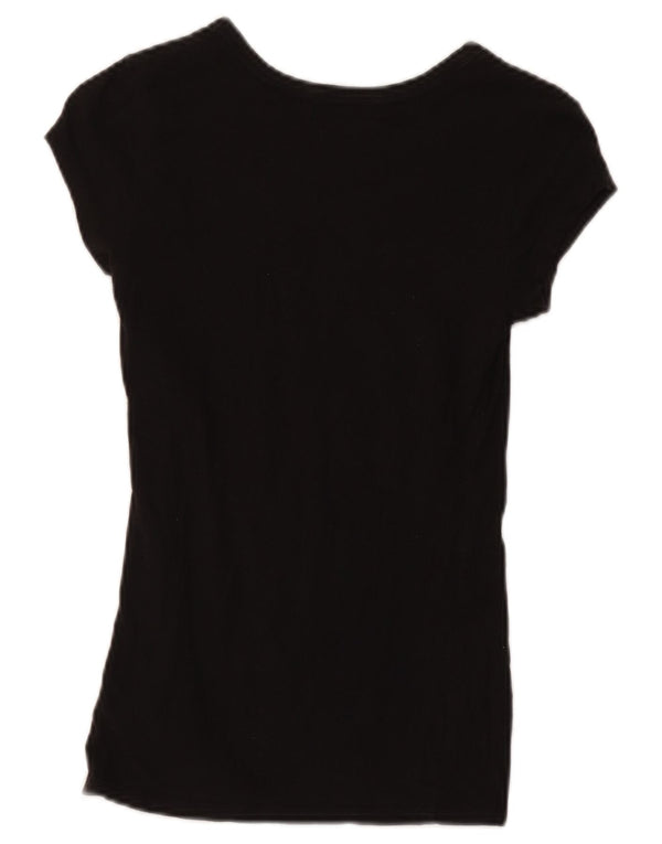 T-shirt grafica da donna Guess UK 4 XS in cotone nero