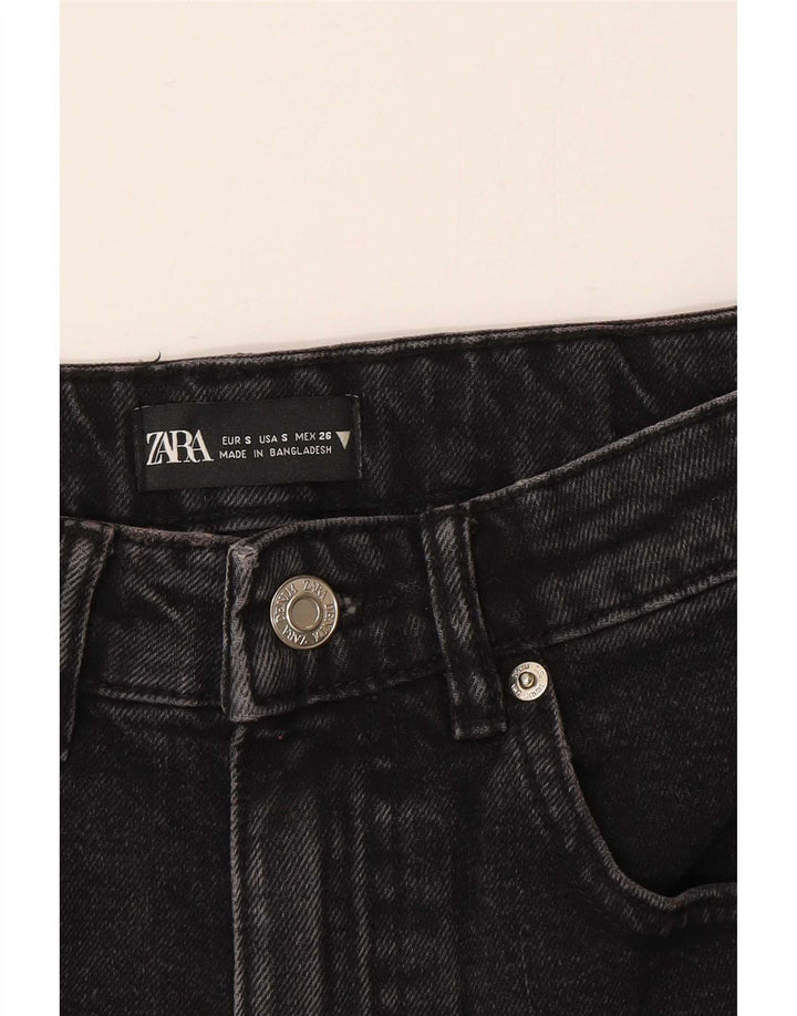 Minigonna di jeans Zara da donna piccola W26 in cotone grigio