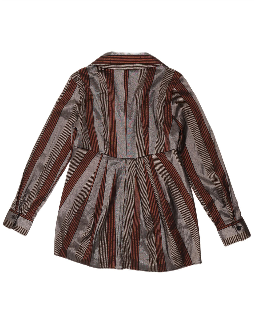 Camicetta a camicia lunga da donna Naracamicie UK 12 Grigio medio a righe
