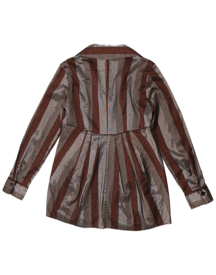 Camicetta a camicia lunga da donna Naracamicie UK 12 Grigio medio a righe