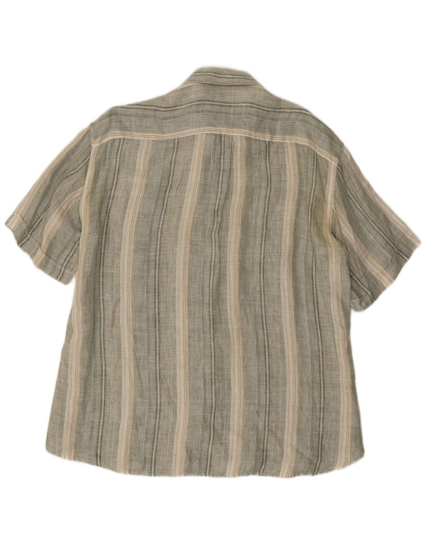 Camicia da uomo a maniche corte Roberto Guiducci taglia 42 16 1/2 grande a righe grigie