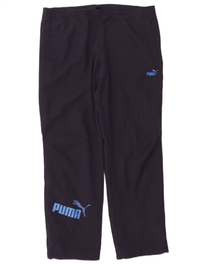 Pantaloni da tuta grafica da uomo Puma Large in poliestere blu navy