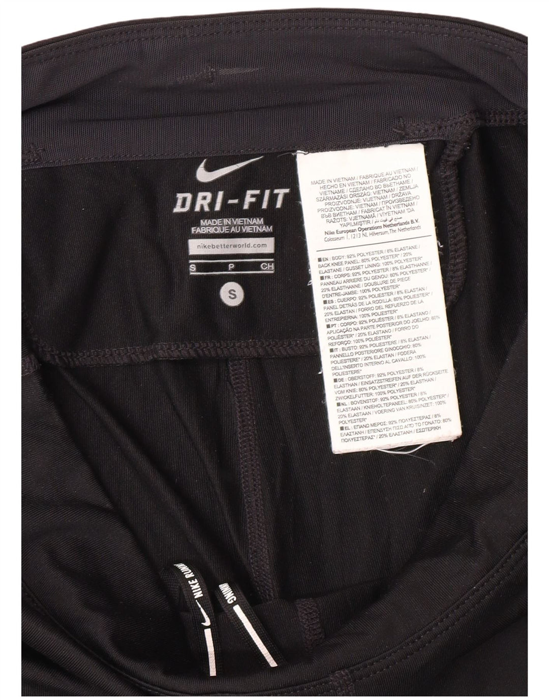 Leggings Nike Dri Fit Capri da donna UK 10 piccoli sportivi in poliestere nero