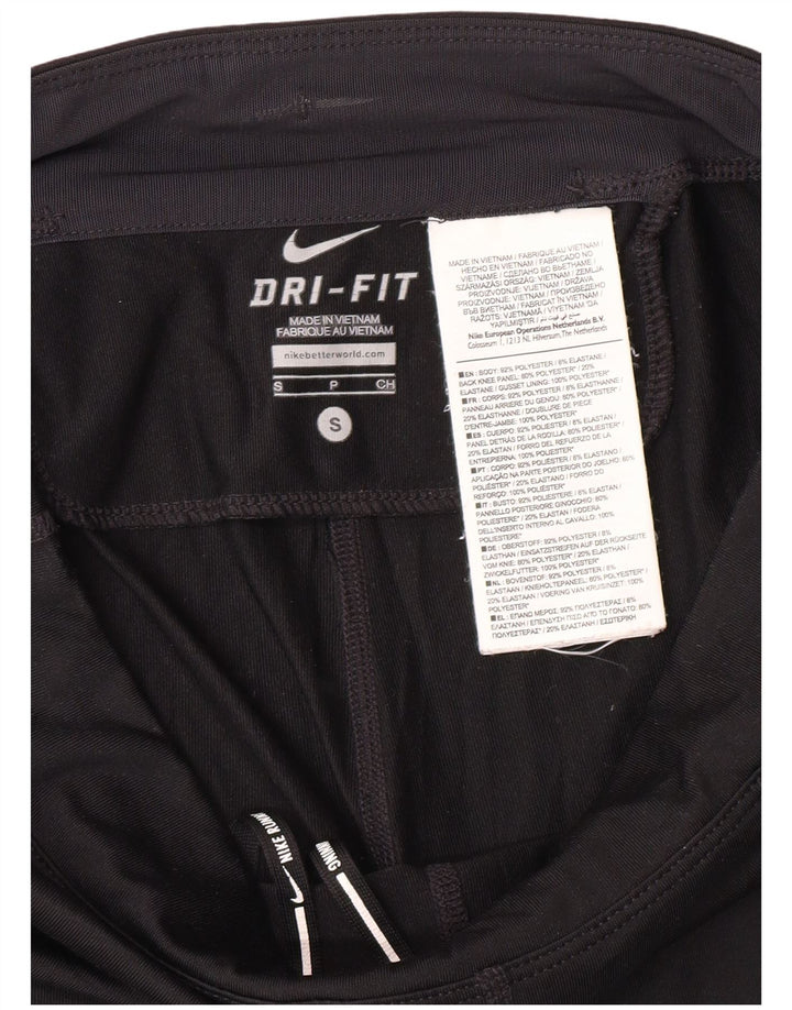 Leggings Nike Dri Fit Capri da donna UK 10 piccoli sportivi in poliestere nero