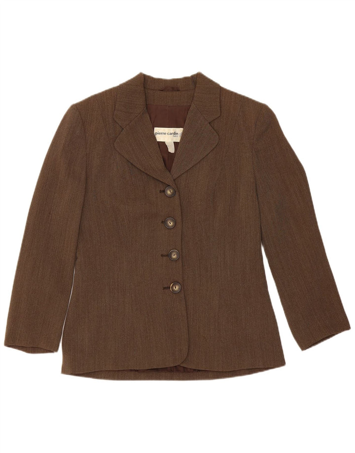 Giacca blazer a 4 bottoni da donna Pierre Cardin UK 14 Marrone medio