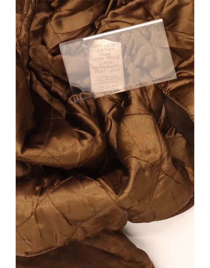 Giacca vintage in pelle scamosciata da uomo UK 36 piccola in pelle marrone