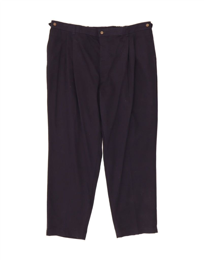 FARAH Mens Khakis Pegged Chino Trousers W48 L30 Navy Blue Cotton Vintage Farah and Second-Hand Farah from Messina Hembry 