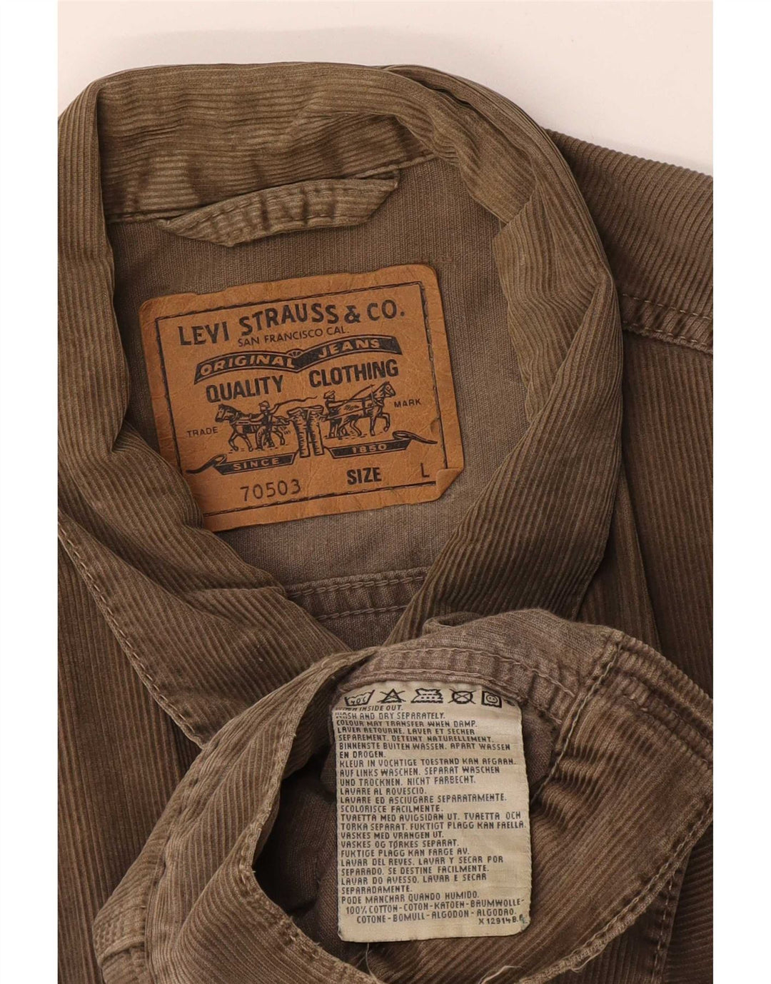 Giacca da donna in velluto a coste Levi's UK 40 grande cotone marrone