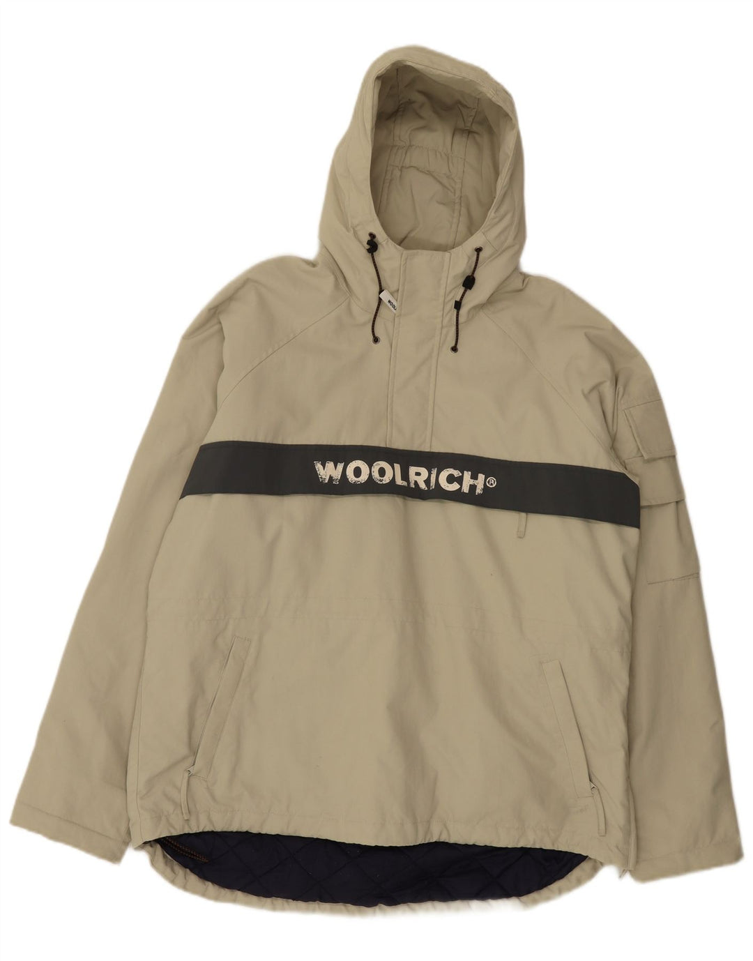 Giacca anorak con cappuccio da uomo Woolrich UK 38 Medium Khaki Colourblock