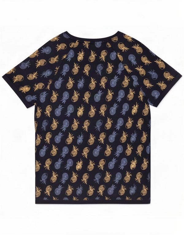 Marks & Spencer T-shirt grafica da donna UK 12 Medium Blu Navy Viscosa