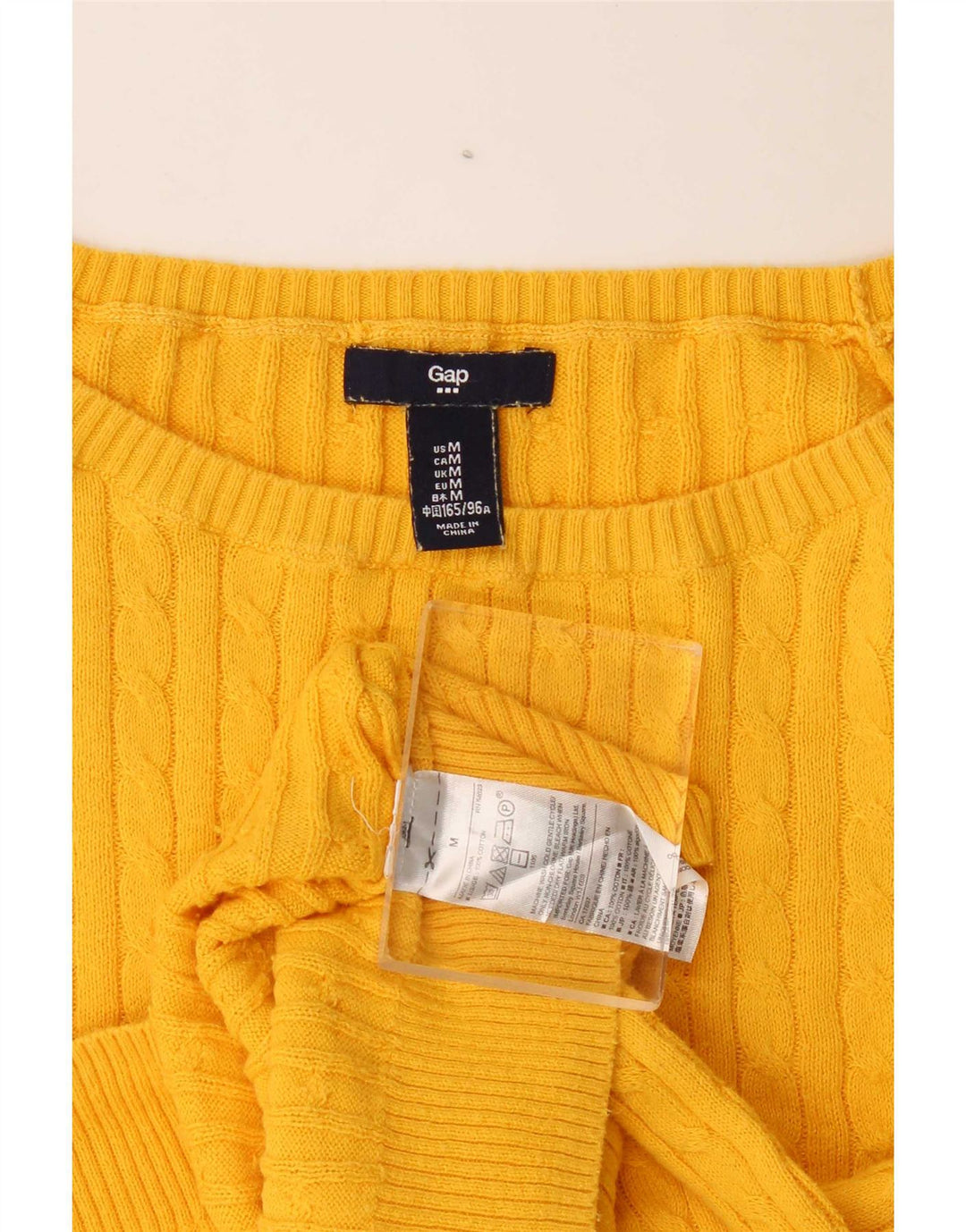 Maglione maglione con scollo a barca da donna Gap UK 12 Cotone giallo medio