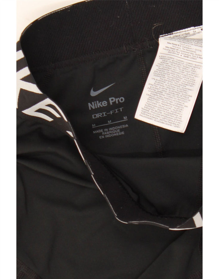 Pantaloncini sportivi Nike Dri Fit Graphic da donna UK 12 Medium Nero Poliestere