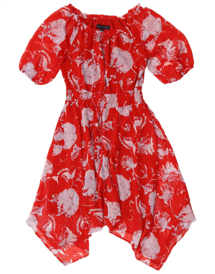Abito asimmetrico da donna Tommy Hilfiger US 8 rosso medio floreale