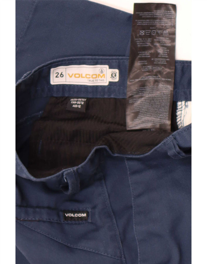 Pantaloncini chino da ragazzo Volcom 11-12 anni W26 poliestere blu navy