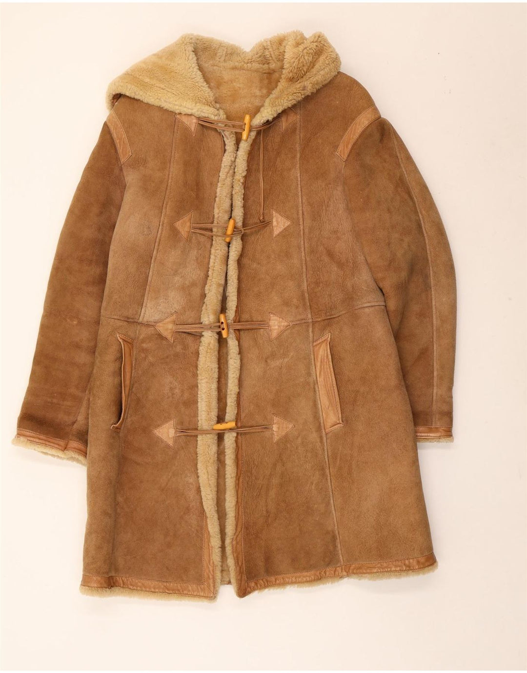 Montgomery da donna vintage in montone con cappuccio IT 42 Marrone medio