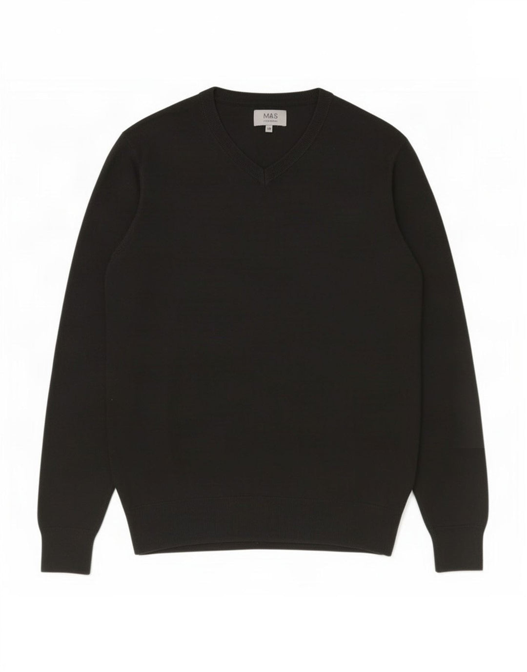 Maglione maglione con scollo a V da uomo Marks & Spencer XL nero