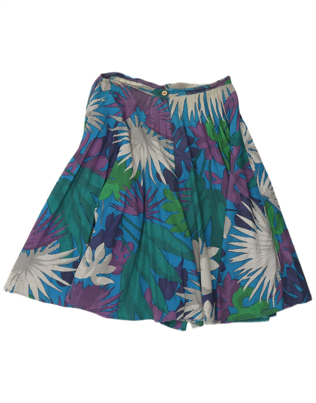Pantaloncini culotte vintage da donna casual W30 blu medio floreale
