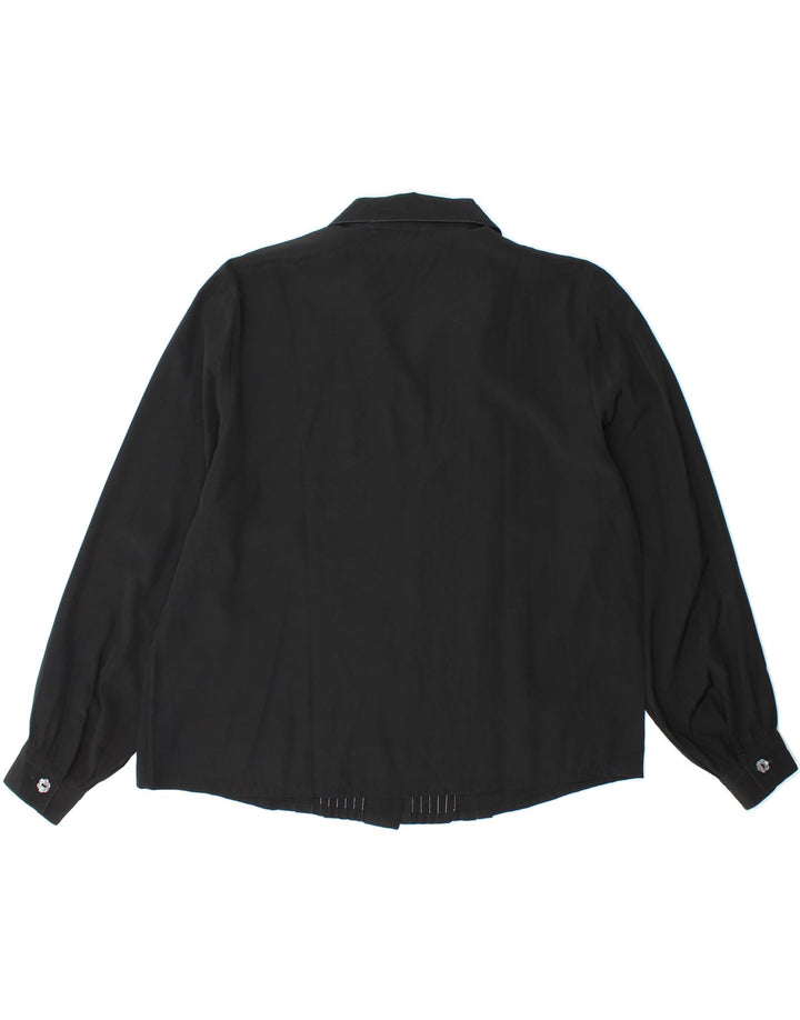 PRIMAVERA FIRENZE Womens Shirt Blouse UK 16 Large Black Polyester Vintage Primavera Firenze and Second-Hand Primavera Firenze from Messina Hembry 