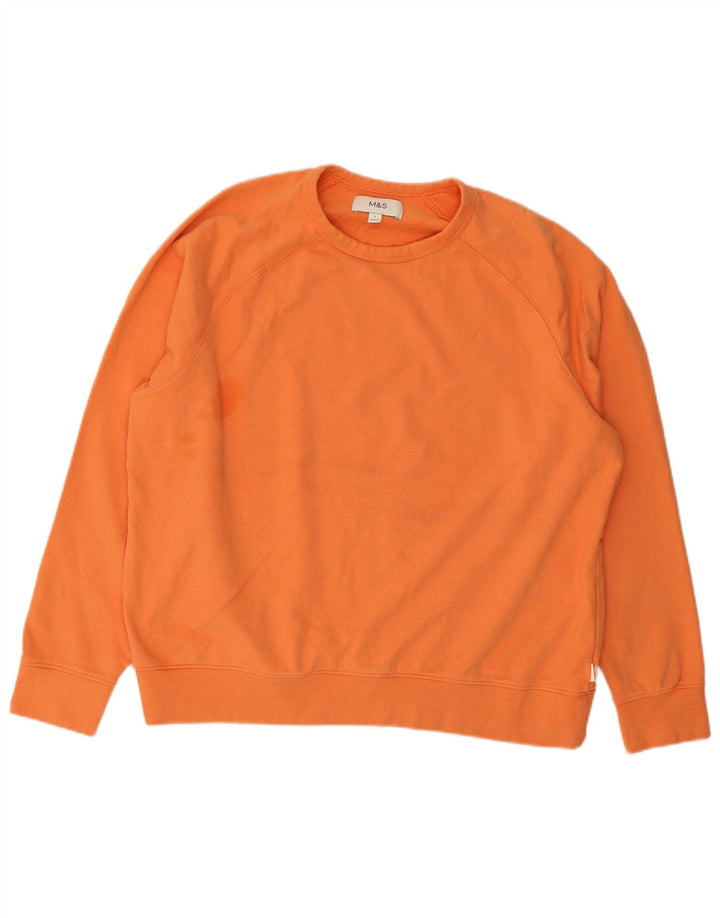 Marks & Spencer Felpa da uomo Maglione grande in cotone arancione
