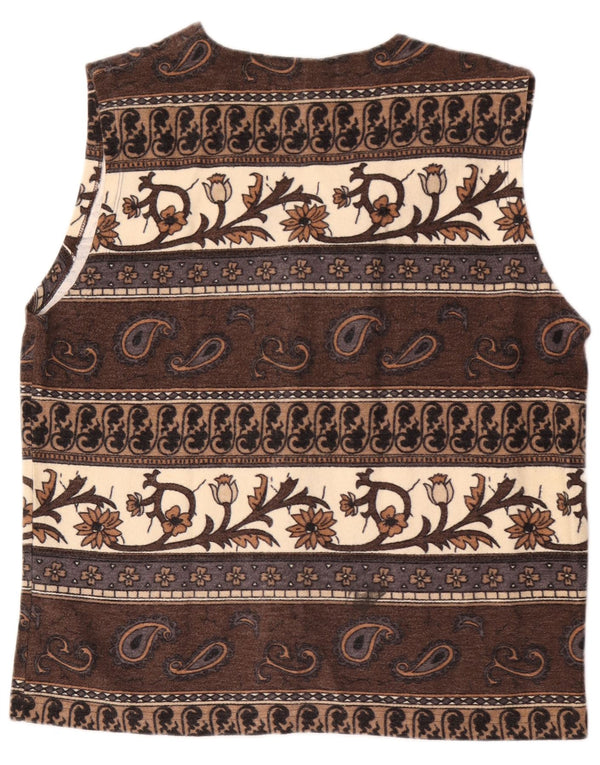 Gilet da donna Dolce Vita UK 16 grande cotone Paisley marrone