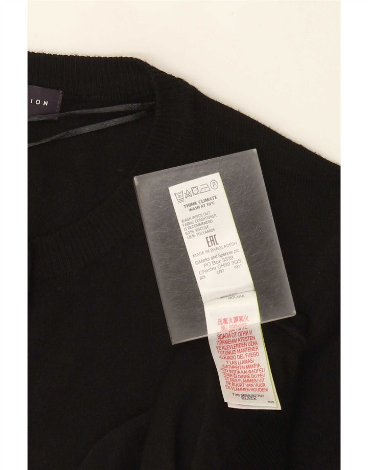 Maglione cardigan da donna Marks & Spencer UK 14 grande viscosa nera