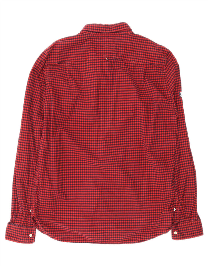 Camicia su misura da uomo in flanella SUPERDRY XL in cotone a quadretti rosso