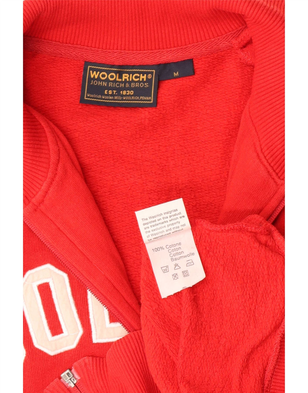 Giacca da ginnastica da donna con grafica Woolrich UK 12 Medio Rosso Cotone