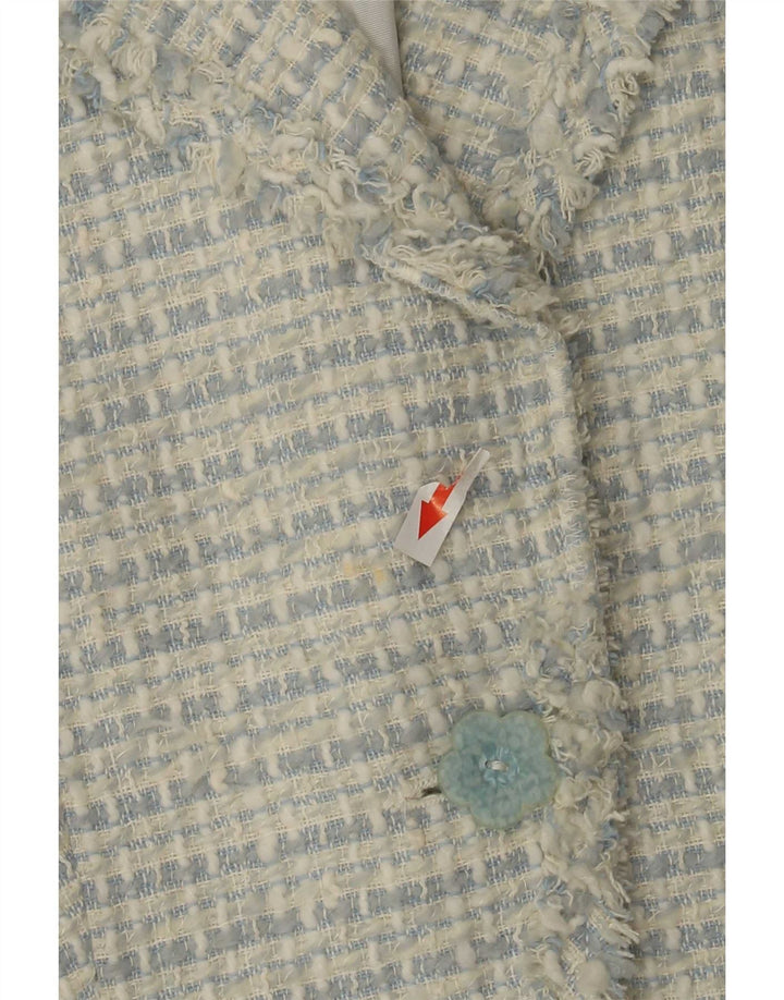 Giacca blazer a 1 bottone da donna Zara EU 36 XS acrilico blu screziato