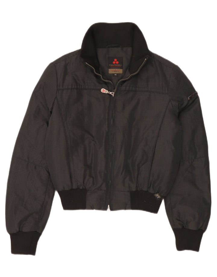 PEUTEREY Giubbotto Bomber Imbottito Uomo IT 46 Small Pied De Poule Grigio Poliammide