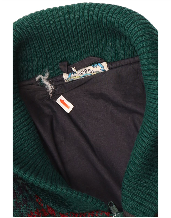 Maglione cardigan da uomo NAVIGARE XL verde a quadri