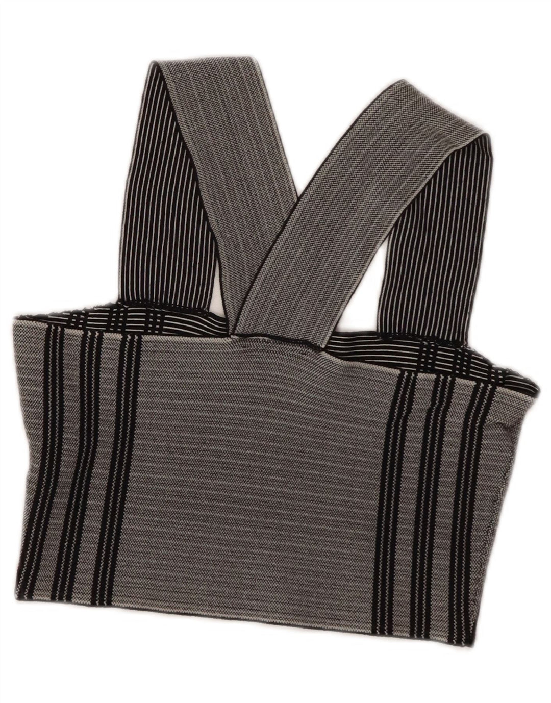 Topshop Top da donna corto alla caviglia UK 8 piccolo in viscosa a righe grigie