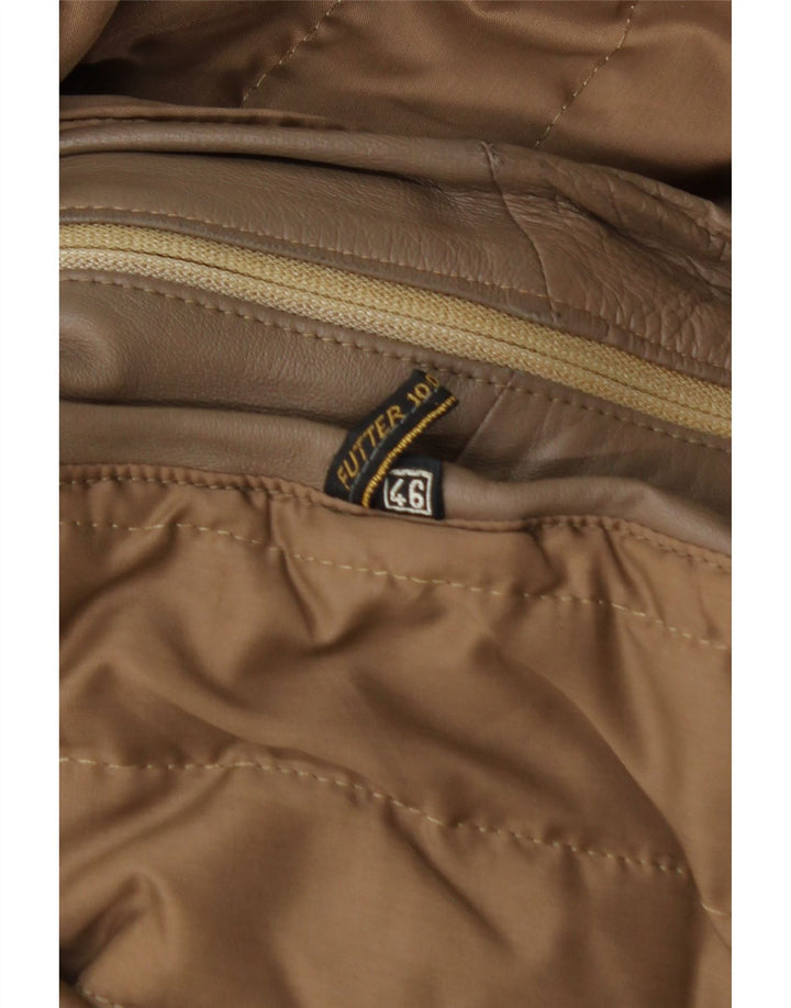 Giacca in pelle vintage da uomo IT 46 piccola marrone