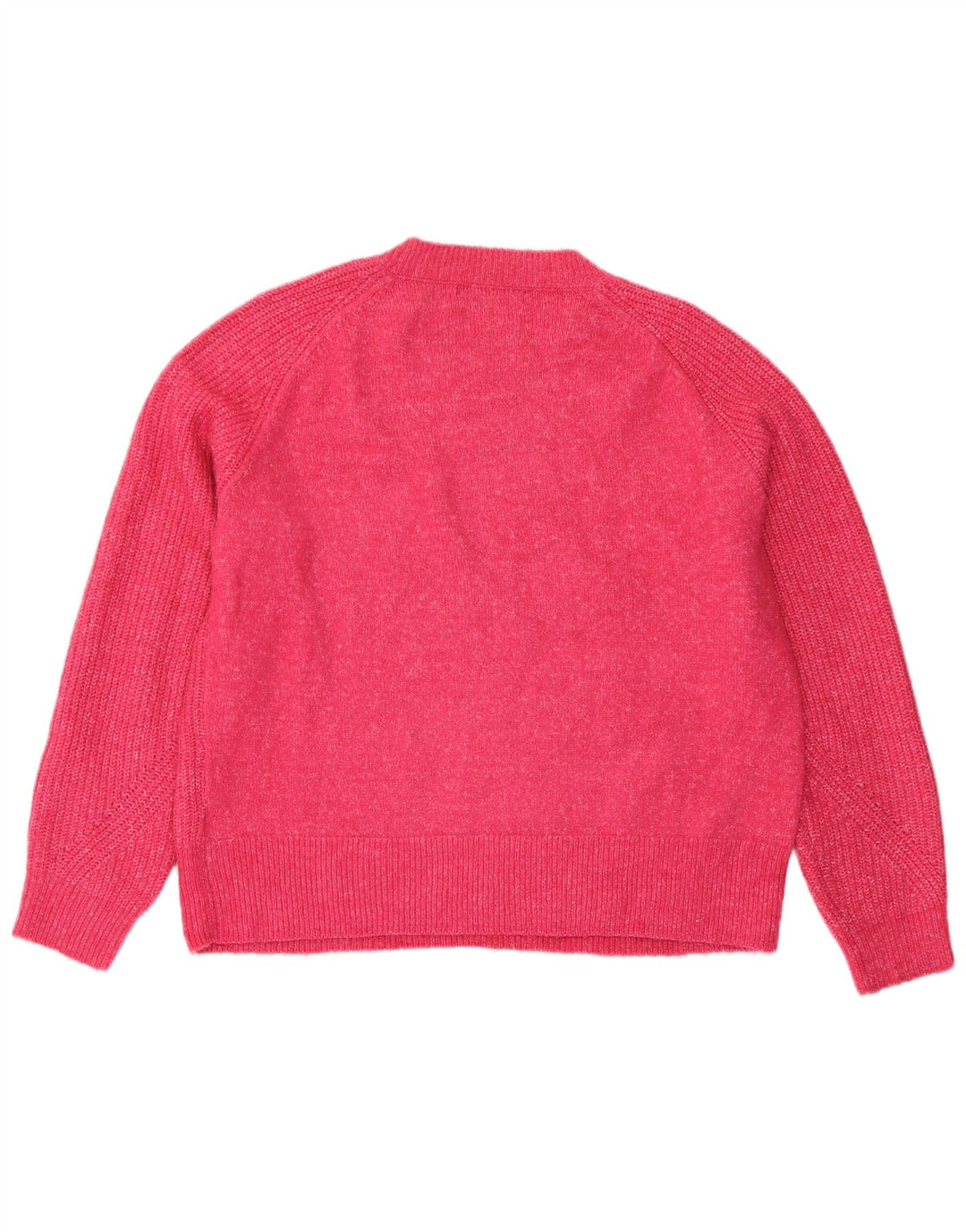 Maglione maglione girocollo da donna Marks & Spencer UK 14 rosa medio chiazzato