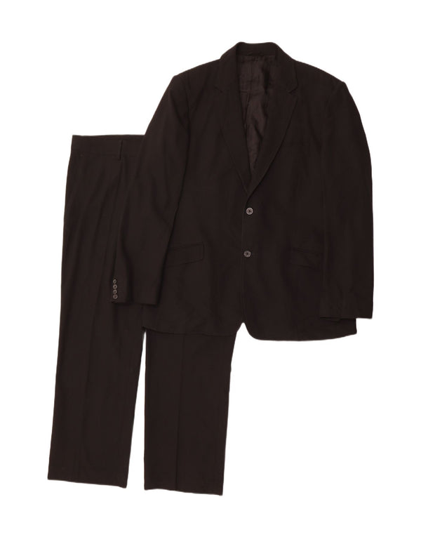 JUST CAVALLI Mens 2 Button 2 Piece Suit IT 58 4XL W42 L23 Black Polyester