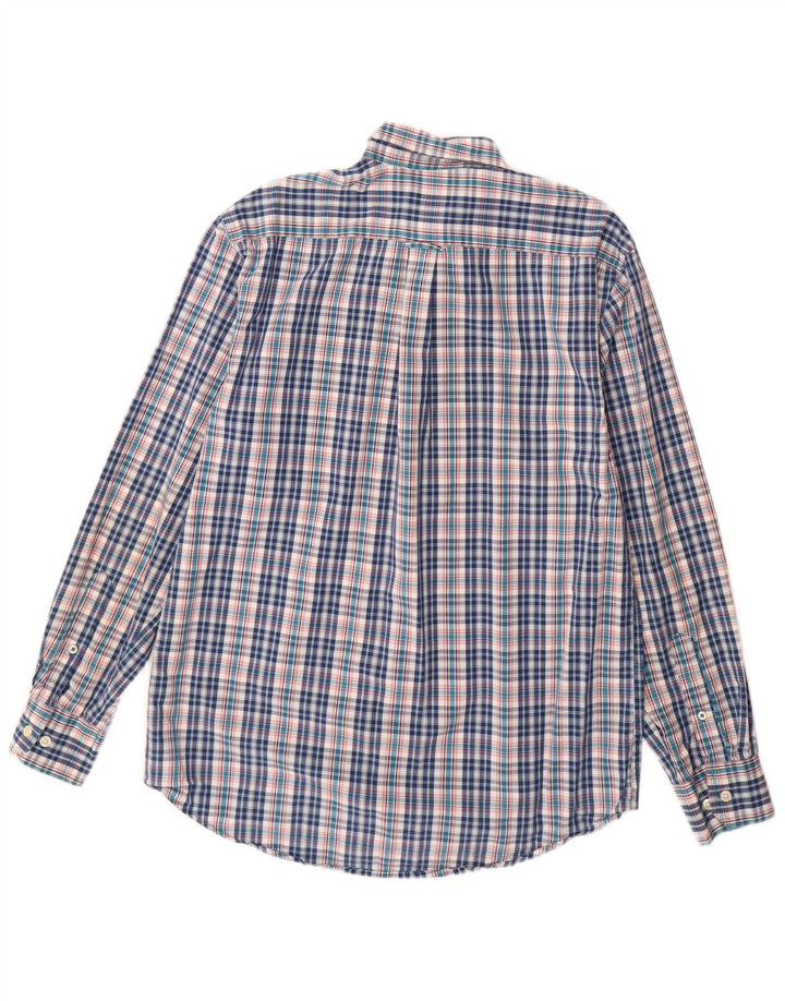 Camicia da uomo Izod piccola in cotone a quadretti blu