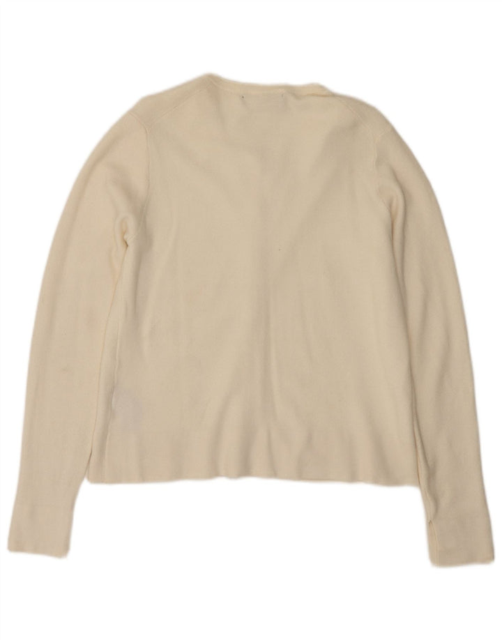Maglione cardigan da donna Zara UK 12 viscosa bianca media